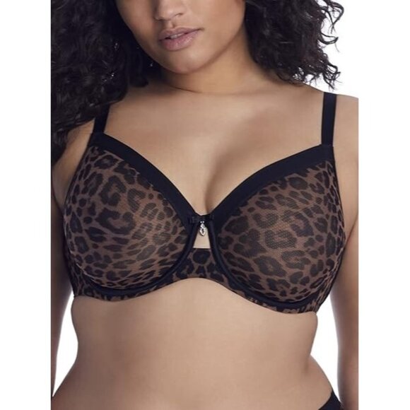 Curvy Couture 1311 Sheer Mesh Full Coverage Unlined Underwire Bra Size 46DDD - Picture 1 of 6